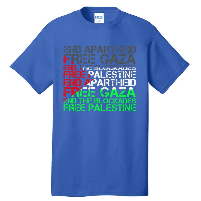 Free Palestine Arabic Palestine Gaza Jerusalem Support Flag Tall T-Shirt