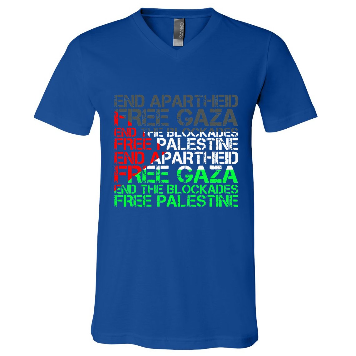 Free Palestine Arabic Palestine Gaza Jerusalem Support Flag V-Neck T-Shirt
