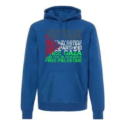 Free Palestine Arabic Palestine Gaza Jerusalem Support Flag Premium Hoodie