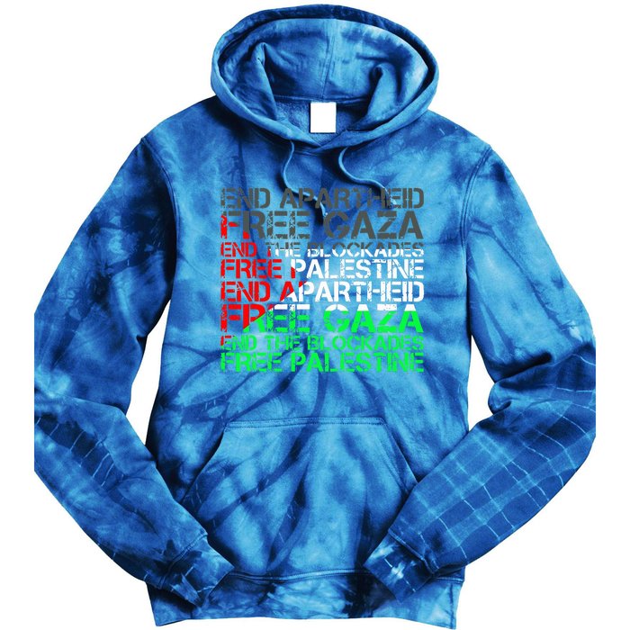 Free Palestine Arabic Palestine Gaza Jerusalem Support Flag Tie Dye Hoodie