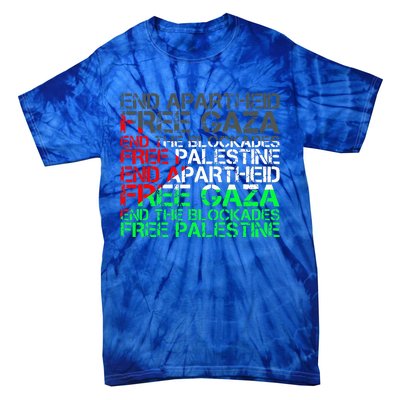 Free Palestine Arabic Palestine Gaza Jerusalem Support Flag Tie-Dye T-Shirt