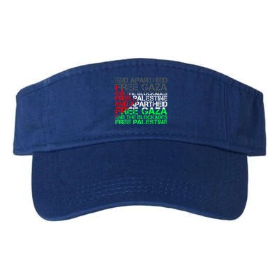 Free Palestine Arabic Palestine Gaza Jerusalem Support Flag Valucap Bio-Washed Visor