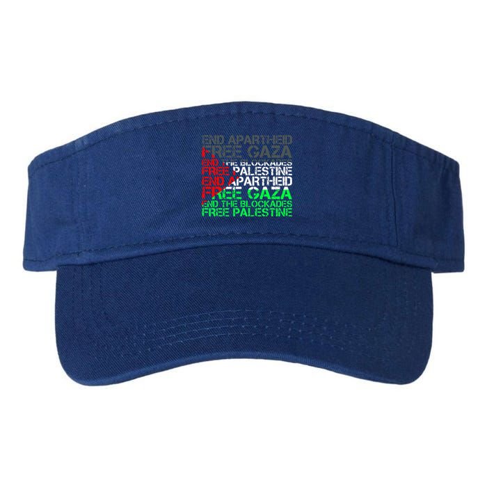 Free Palestine Arabic Palestine Gaza Jerusalem Support Flag Valucap Bio-Washed Visor