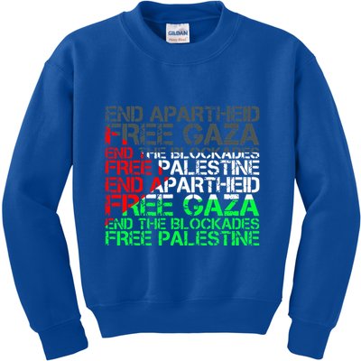 Free Palestine Arabic Palestine Gaza Jerusalem Support Flag Kids Sweatshirt