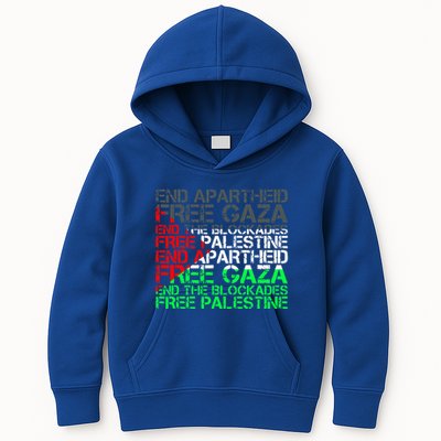 Free Palestine Arabic Palestine Gaza Jerusalem Support Flag Kids Hoodie