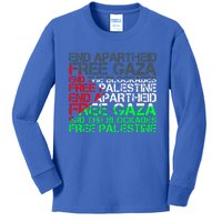 Free Palestine Arabic Palestine Gaza Jerusalem Support Flag Kids Long Sleeve Shirt