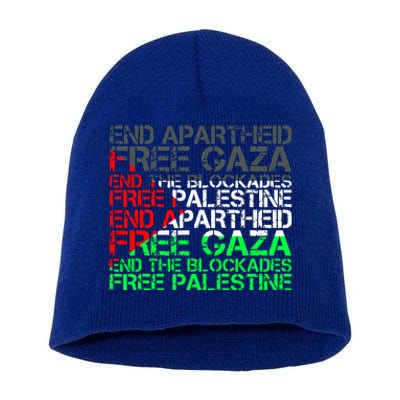 Free Palestine Arabic Palestine Gaza Jerusalem Support Flag Short Acrylic Beanie