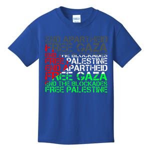 Free Palestine Arabic Palestine Gaza Jerusalem Support Flag Kids T-Shirt