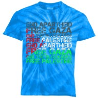 Free Palestine Arabic Palestine Gaza Jerusalem Support Flag Kids Tie-Dye T-Shirt