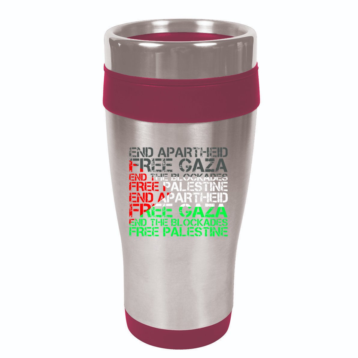 Free Palestine Arabic Palestine Gaza Jerusalem Support Flag 16oz Travel Tumbler