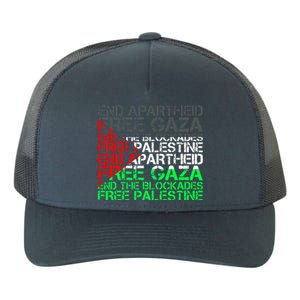 Free Palestine Arabic Palestine Gaza Jerusalem Support Flag Yupoong Adult 5-Panel Trucker Hat