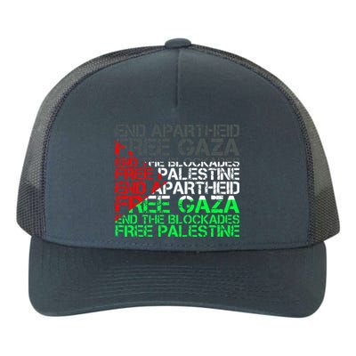 Free Palestine Arabic Palestine Gaza Jerusalem Support Flag Yupoong Adult 5-Panel Trucker Hat