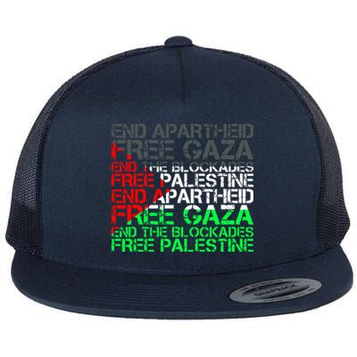 Free Palestine Arabic Palestine Gaza Jerusalem Support Flag Flat Bill Trucker Hat