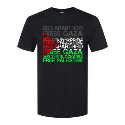 Free Palestine Arabic Palestine Gaza Jerusalem Support Flag Softstyle CVC T-Shirt