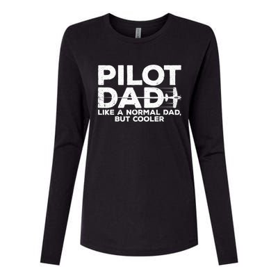 Funny Pilot Art For Dad Aviation Airplane Aircraft Pilot Womens Cotton Relaxed Long Sleeve T-Shirt