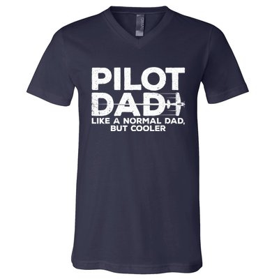 Funny Pilot Art For Dad Aviation Airplane Aircraft Pilot V-Neck T-Shirt