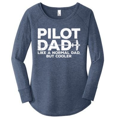 Funny Pilot Art For Dad Aviation Airplane Aircraft Pilot Women's Perfect Tri Tunic Long Sleeve Shirt