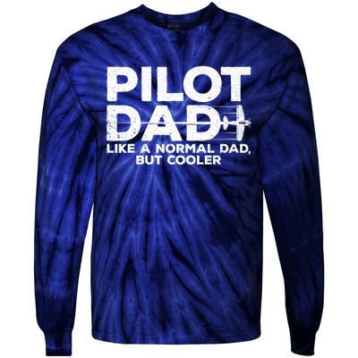 Funny Pilot Art For Dad Aviation Airplane Aircraft Pilot Tie-Dye Long Sleeve Shirt