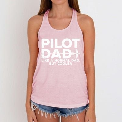 Funny Pilot Art For Dad Aviation Airplane Aircraft Pilot Women's Knotted Racerback Tank