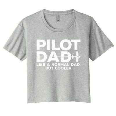 Funny Pilot Art For Dad Aviation Airplane Aircraft Pilot Women's Crop Top Tee