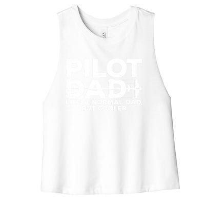 Funny Pilot Art For Dad Aviation Airplane Aircraft Pilot Women's Racerback Cropped Tank