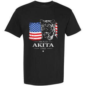 Funny Proud Akita Dad American Flag Patriotic Dog Gift Garment-Dyed Heavyweight T-Shirt