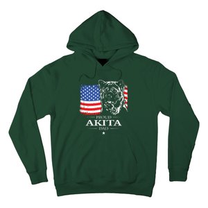 Funny Proud Akita Dad American Flag Patriotic Dog Gift Hoodie