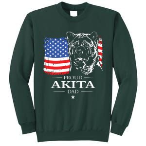 Funny Proud Akita Dad American Flag Patriotic Dog Gift Sweatshirt