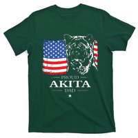 Funny Proud Akita Dad American Flag Patriotic Dog Gift T-Shirt