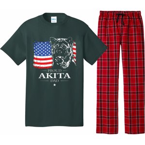 Funny Proud Akita Dad American Flag Patriotic Dog Gift Pajama Set