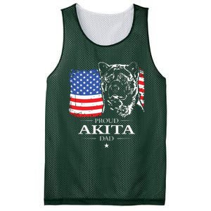 Funny Proud Akita Dad American Flag Patriotic Dog Gift Mesh Reversible Basketball Jersey Tank