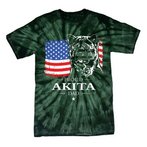 Funny Proud Akita Dad American Flag Patriotic Dog Gift Tie-Dye T-Shirt