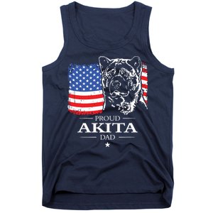 Funny Proud Akita Dad American Flag Patriotic Dog Gift Tank Top