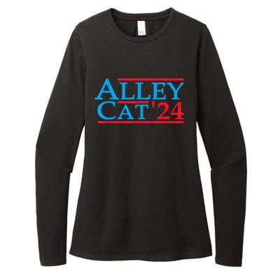 Funny Patriotic Alley Cat 2024 Election Campaign Political Gift Womens CVC Long Sleeve Shirt