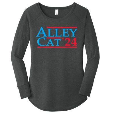 Funny Patriotic Alley Cat 2024 Election Campaign Political Gift Women's Perfect Tri Tunic Long Sleeve Shirt