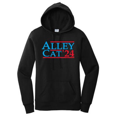 Funny Patriotic Alley Cat 2024 Election Campaign Political Gift Women's Pullover Hoodie