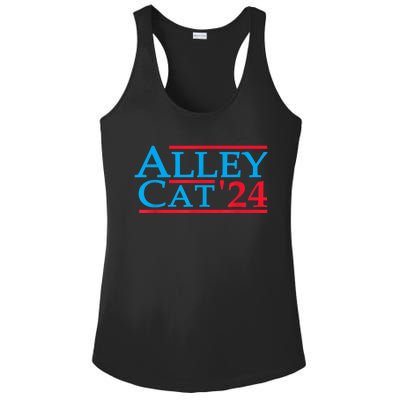 Funny Patriotic Alley Cat 2024 Election Campaign Political Gift Ladies PosiCharge Competitor Racerback Tank