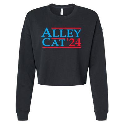 Funny Patriotic Alley Cat 2024 Election Campaign Political Gift Cropped Pullover Crew