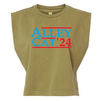 Funny Patriotic Alley Cat 2024 Election Campaign Political Gift Garment-Dyed Women's Muscle Tee