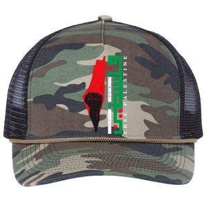 Free Palestine Arabic Support Palestine And Gaza Jerusalem Retro Rope Trucker Hat Cap