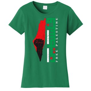 Free Palestine Arabic Support Palestine And Gaza Jerusalem Women's T-Shirt