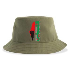 Free Palestine Arabic Support Palestine And Gaza Jerusalem Sustainable Bucket Hat