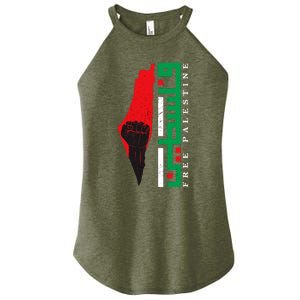 Free Palestine Arabic Support Palestine And Gaza Jerusalem Women's Perfect Tri Rocker Tank