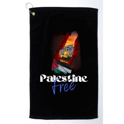 Free Palestine Arabic Support Palestine And Gaza Platinum Collection Golf Towel