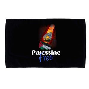 Free Palestine Arabic Support Palestine And Gaza Microfiber Hand Towel