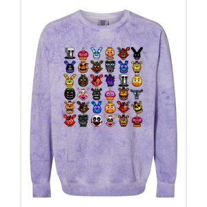 Fnaf Pixel Art Collage Colorblast Crewneck Sweatshirt