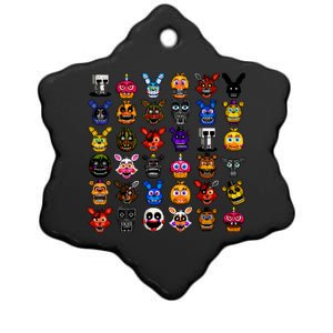 Fnaf Pixel Art Collage Ceramic Star Ornament