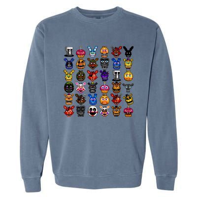 Fnaf Pixel Art Collage Garment-Dyed Sweatshirt