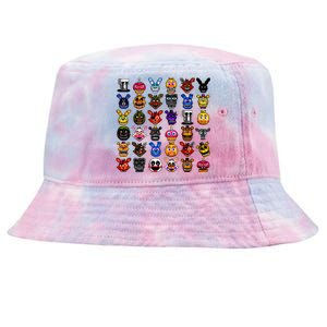 Fnaf Pixel Art Collage Tie-Dyed Bucket Hat