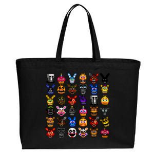 Fnaf Pixel Art Collage Cotton Canvas Jumbo Tote